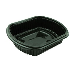 Caserole negre PP 1000ml MW cu capac